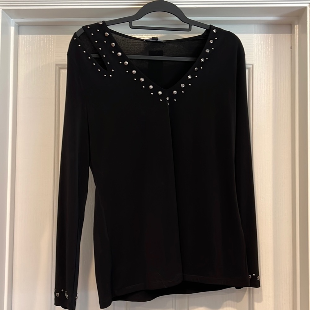 INC Women’s Embellished Cut-out Top Large